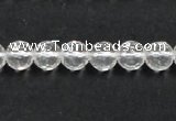 CNC08 15.5 inches 8mm faceted round grade AB natural white crystal beads