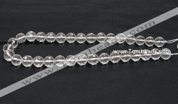 CNC10 15.5 inches 12mm faceted round grade AB natural white crystal beads