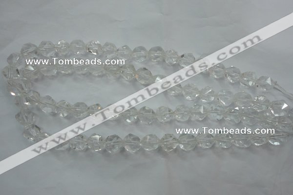 CNC100 15 inches 6mm faceted nuggets white crystal beads