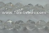 CNC102 15 inches 10mm faceted nuggets white crystal beads