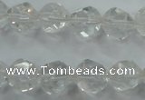 CNC103 15 inches 12mm faceted nuggets white crystal beads