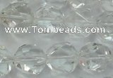 CNC104 15 inches 14mm faceted nuggets white crystal beads