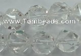 CNC105 15 inches 16mm faceted nuggets white crystal beads