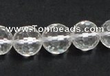 CNC11 15.5 inches 14mm faceted round grade AB natural white crystal beads