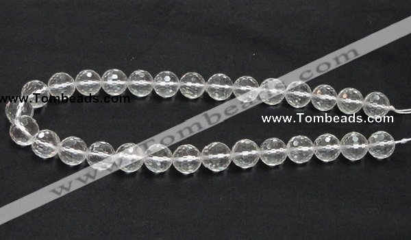 CNC11 15.5 inches 14mm faceted round grade AB natural white crystal beads