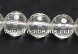 CNC12 15.5 inches 16mm faceted round grade AB natural white crystal beads