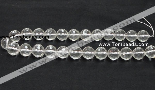CNC12 15.5 inches 16mm faceted round grade AB natural white crystal beads