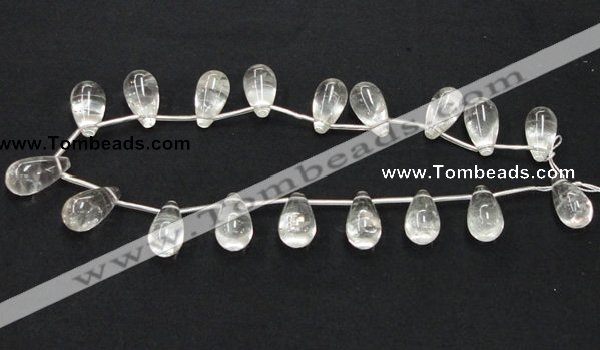 CNC14 15.5 inches 12*22mm teardrop grade AB natural white crystal beads