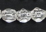 CNC16 13*18mm faceted nugget grade AB natural white crystal beads