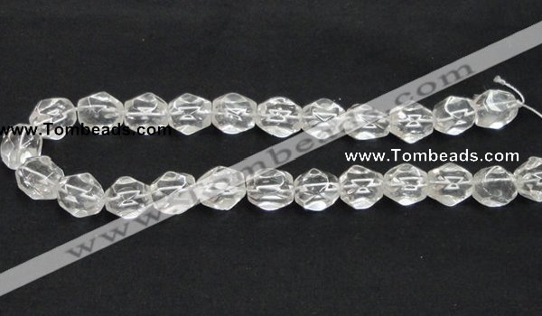 CNC16 13*18mm faceted nugget grade AB natural white crystal beads