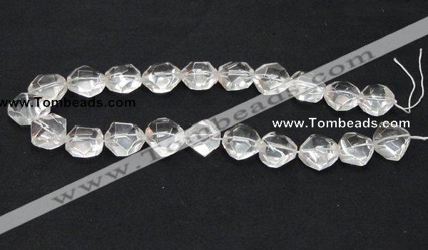 CNC18 20*22mm faceted nugget grade AB natural white crystal beads