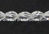 CNC19 8*12mm twisted rice grade AB natural white crystal beads