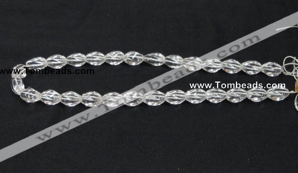 CNC19 8*12mm twisted rice grade AB natural white crystal beads