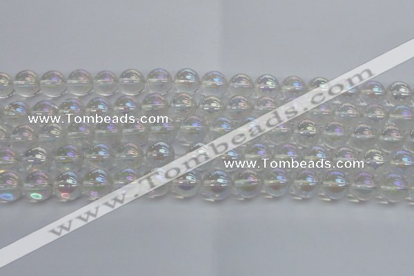 CNC203 15.5 inches 10mm round AB-color white crystal beads