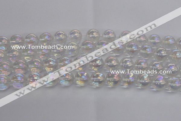 CNC205 15.5 inches 14mm round AB-color white crystal beads