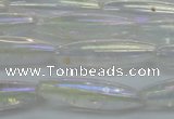 CNC211 15.5 inches 6*22mm rice AB-color white crystal beads