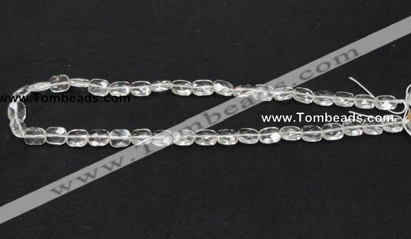 CNC24 8*10mm faceted rectangle grade AB natural white crystal beads