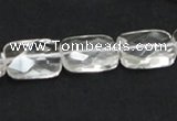 CNC25 13*18mm faceted rectangle grade AB natural white crystal beads