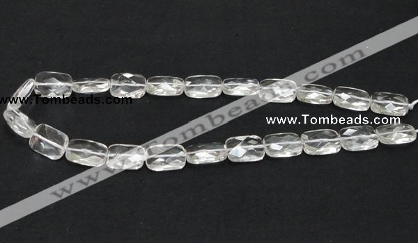 CNC25 13*18mm faceted rectangle grade AB natural white crystal beads