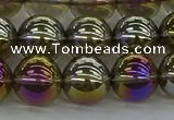 CNC264 15.5 inches 10mm round plated natural white crystal beads