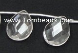 CNC27 18*25mm briolette grade AB natural white crystal beads