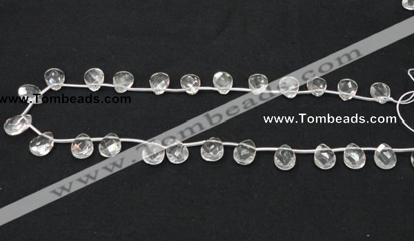 CNC28 10*14mm briolette grade AB natural white crystal beads