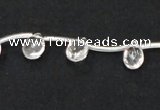 CNC29 6*9mm briolette grade AB natural white crystal beads wholesale