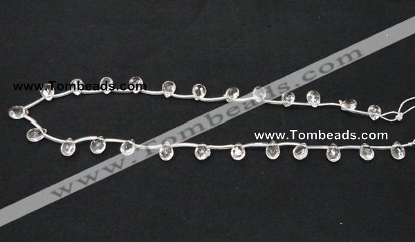 CNC29 6*9mm briolette grade AB natural white crystal beads wholesale