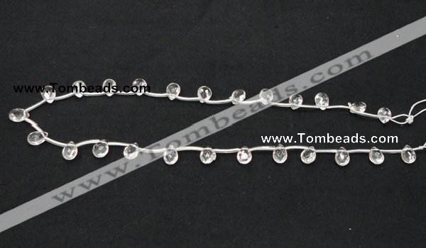 CNC29 6*9mm briolette grade AB natural white crystal beads wholesale