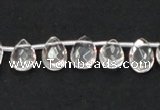 CNC30 8*12mm briolette grade AB natural white crystal beads wholesale