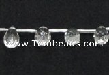 CNC31 8*12mm faceted teardrop grade AB natural white crystal beads