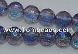 CNC311 15.5 inches 6mm faceted round AB-color white crystal beads