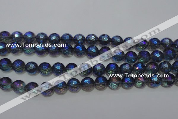 CNC313 15.5 inches 10mm faceted round AB-color white crystal beads