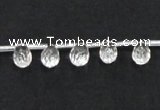 CNC32 6*9mm faceted teardrop grade AB natural white crystal beads