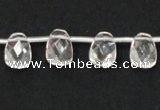 CNC34 8*12mm faceted trapezoid grade AB natural white crystal beads