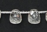 CNC35 13*18mm faceted trapezoid grade AB natural white crystal beads