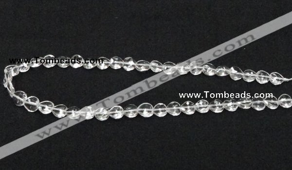 CNC37 10*10mm faceted heart grade AB natural white crystal beads