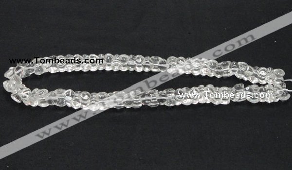 CNC39 9*12mm double heart-shaped grade AB natural white crystal beads