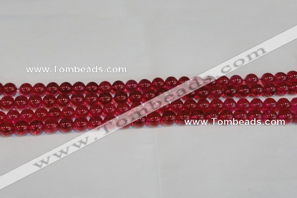CNC411 15.5 inches 6mm round dyed natural white crystal beads