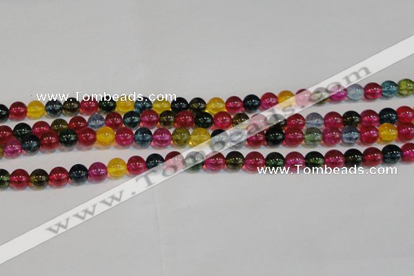 CNC452 15.5 inches 8mm round dyed natural white crystal beads