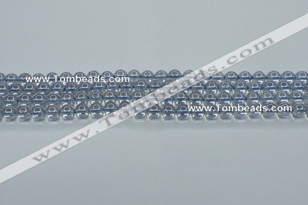 CNC509 15.5 inches 6mm round dyed natural white crystal beads