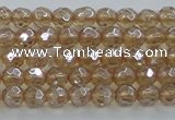 CNC516 15.5 inches 4mm faceted round dyed natural white crystal beads