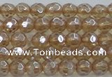 CNC517 15.5 inches 6mm faceted round dyed natural white crystal beads