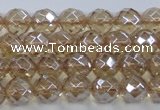 CNC518 15.5 inches 8mm faceted round dyed natural white crystal beads