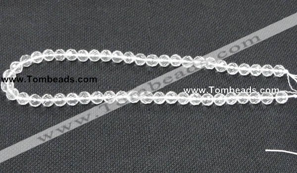 CNC52 15.5 inches 8mm faceted round grade A natural white crystal beads