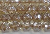 CNC520 15.5 inches 12mm faceted round dyed natural white crystal beads