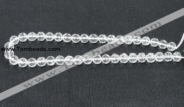 CNC53 15.5 inches 10mm faceted round grade A natural white crystal beads