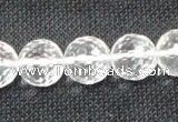 CNC55 15.5 inches 14mm faceted round grade A natural white crystal beads