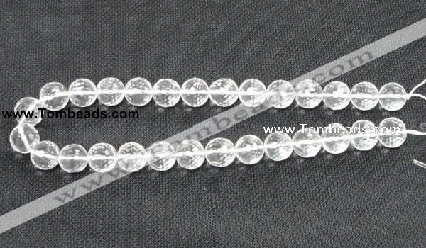 CNC55 15.5 inches 14mm faceted round grade A natural white crystal beads