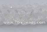 CNC551 15.5 inches 6mm round natural crackle white crystal beads